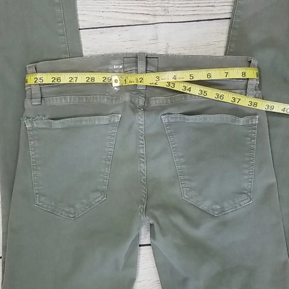 Current/Elliott Olive Green Skinny Ankle Zip Jeans